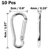 Unique Bargains Aluminum Hiking D-Ring Keychain Carabiner Hook Silver Tone 1.57" x 0.8" x 0.15" 10 Pcs - 2 of 4