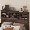 Streamdale Queen Size Wooden Platform Bed with Storage Headboard,American Country Style Bed with USB Charging Ports,Dark Walnut - 3 of 4