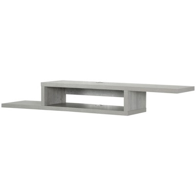 Gray MDF Wall Mounted Floating Media Console Shelf