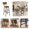 SKRAN Set of 3 Bar Height Table Set, 47.24'' L PU Soft seat, Industrial style backrest Pub Table and 2 Bar Stools for Home Bar,Rustic Brown and Black - 4 of 4