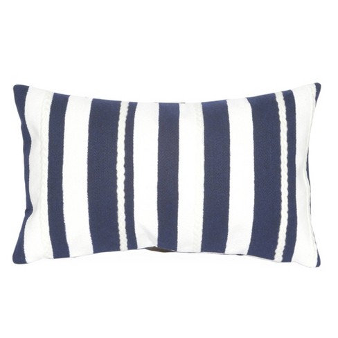 Navy and white discount striped throw pillows