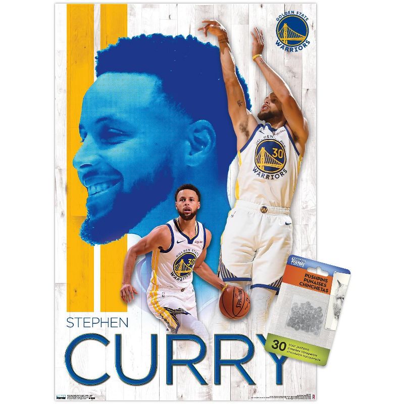 Trends International NBA Golden State Warriors - Stephen Curry 19 Unframed Wall Poster Prints, 1 of 7