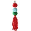 Raz Imports 10.75" Triple Plush Pom-Pom and Fringe Christmas Ornament - Red - 2 of 2