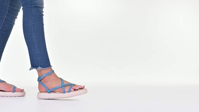 Journee Collection Womens Jeselia Tru Comfort Foam Ankle Strap Flat Sandals, 2 of 11, play video