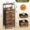 Dresser with 4 Drawers, Tall Nightstand and End Table with Charging Station, LED Light, Fabric Bins, Wood Shelf, USB Ports and Outlets - 4 of 4