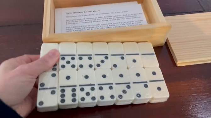 WE Games Double 6 White Dominoes Game Set in Wooden Case, 2 of 9, play video