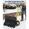 COZONY Heavy Duty Snow Shovel with Wheels, Metal Snow Pusher with Angled Blade & Adjustable Handle for Driveway, Sidewalk, Pavement & Doorway - 4 of 4