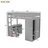 CAVINAS Twin Size Loft Bed with Desk Modern Wood Bed Frame with Drawers, Wardrobe and Guardrail for Bedroom - 3 of 4