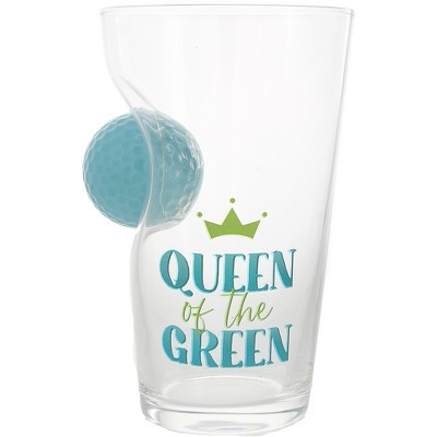 Pavilion Gift Company - Queen of the Green - 15 oz. Golf Ball Glass - Drinkware