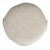 HomeRoots 18" Cream Cotton Cylinder Geometric Pouf Ottoman - 4 of 4