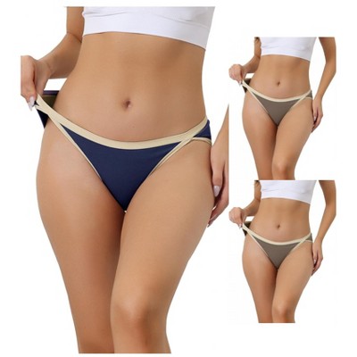 Allegra K Women's Cotton Low-Waisted Breathable Stretch Hipster Underwear 3 Packs