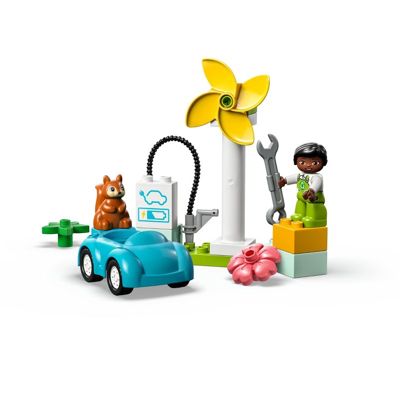 LEGO DUPLO Town Wind Turbine and Electric Car 10985 Building Toy Set, 3 of 8