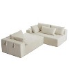 Modern Chenille Upholstered Sectional Sofa Couch Set, Modular 108" L-Shaped Sectional Living Room Sofa Set with 6 Cushions - 2 of 4