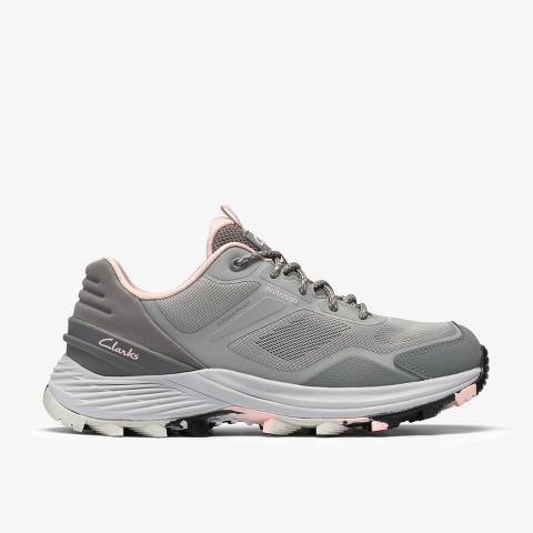 Обувь Clarks Womens Laila Trail2 Waterproof Grey Combination Shoes 8 Medium