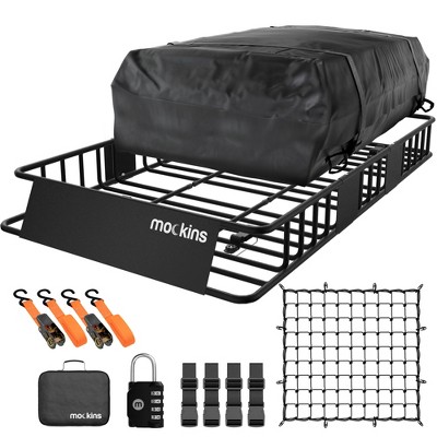 Mockins Extendable Rooftop Cargo Carrier 64"x39"x6", 16 Cu. Bag - Black