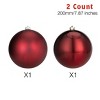 Every Day is Christmas 2ct 20cm/7.9" Christmas Ornaments, Shatterproof Christmas Tree Ornaments Set, Christmas Balls Decoration - 3 of 4