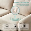 Linen Fabric 1+2+3 Seat Sofa Set with Storage, Round Arm, Brown Solid Wood Legs - 4 of 4
