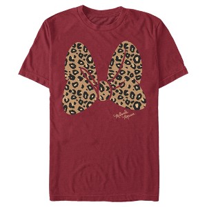 Men's Mickey & Friends Mickey & Minnie Mouse Cheetah Print Bow Signature T-Shirt - 1 of 4