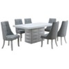 Kings Brand Furniture Milan Vinyl Upholstery Kitchen Dinette Dining Room Side Chairs, Set of 2, Blue/White - 2 of 4