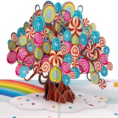 Paper Love Candy Tree Pop Up Birthday Card, For Adults and Kids | 5" x 7" Cover - Includes Envelope and Note Tag