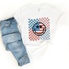 Simply Sage Market S.W.Smiley Checkered Patriotic Smiley Face Short Sleeve Tee - 3 of 4