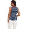 ATHLECHIC Women's Striped Color Block Side Slits Crew Neck Casual Sleeveless Shirts - 4 of 4