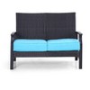 Rattan Wicker Patio Loveseat - Captiva Designs: All-Weather, Fade-Resistant with Steel Frame & Cushions - 2 of 4