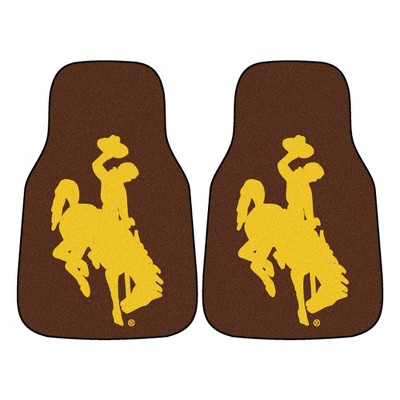 NCAA University of Wyoming Cowboys Carpet Car Mat Set - 2pc