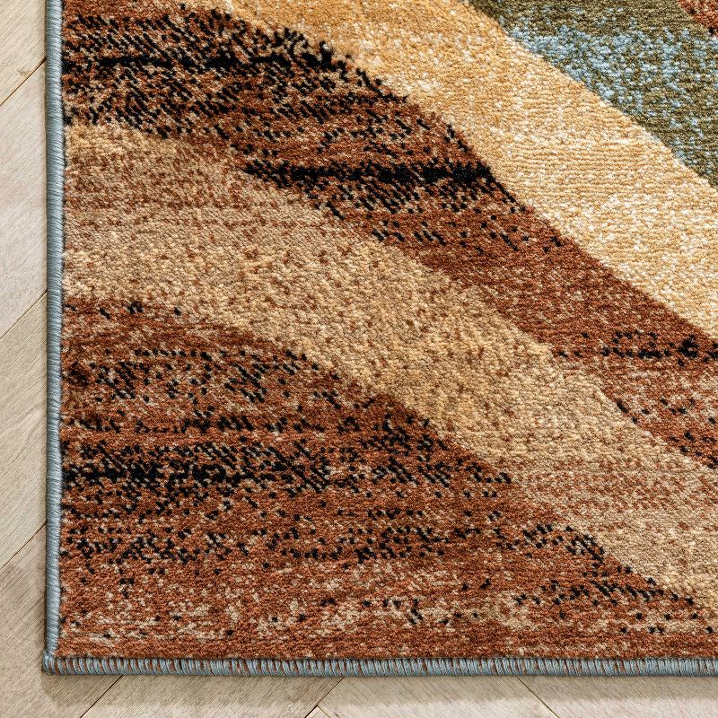 Well Woven Hudson Waves Geometric Modern Casual Abstract Contemporary Natural Lines Soft Multi Blue Area Rug, 6 of 10