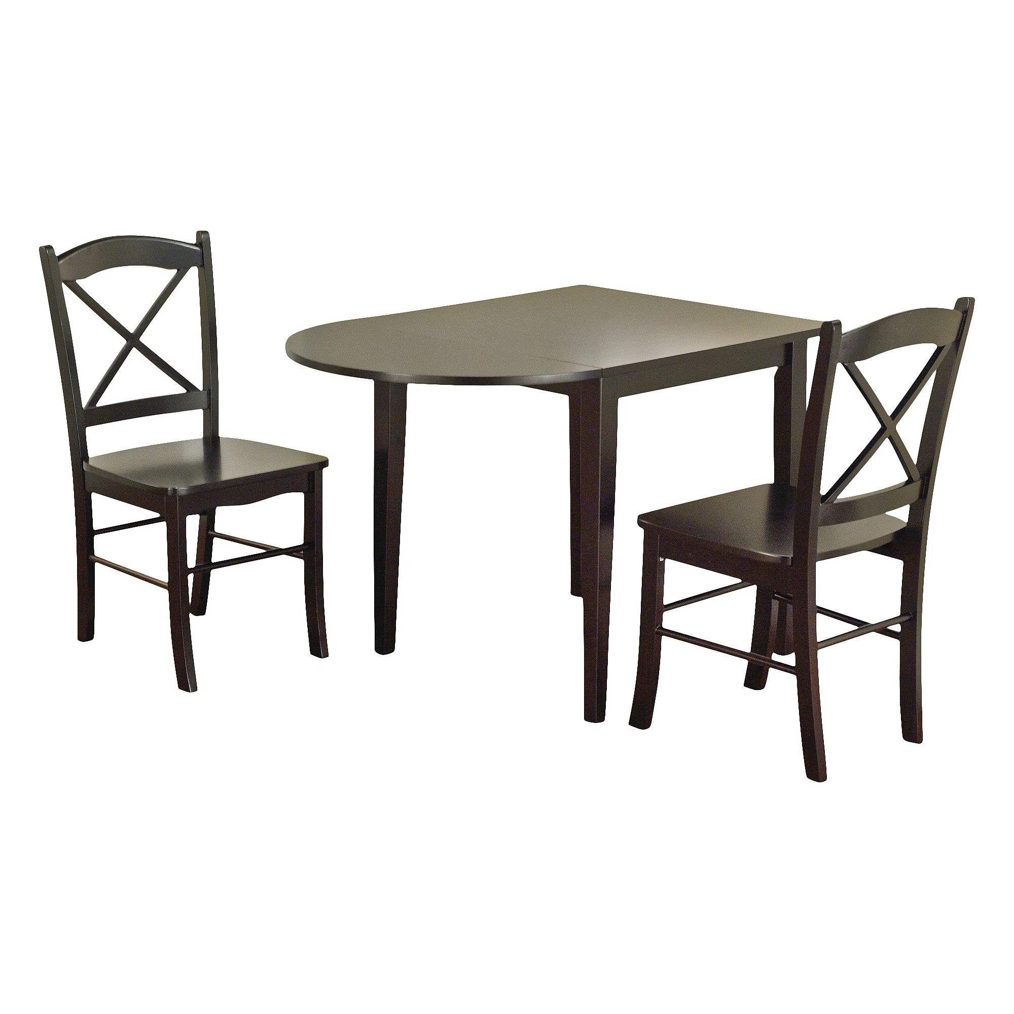 3 Piece Tiffany Dining Table Set Wood/Black - TMS