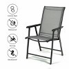Tangkula 2PCS Folding Chairs Steel Frame Patio Garden Outdoor w/ Armrest & Footrest - 3 of 4