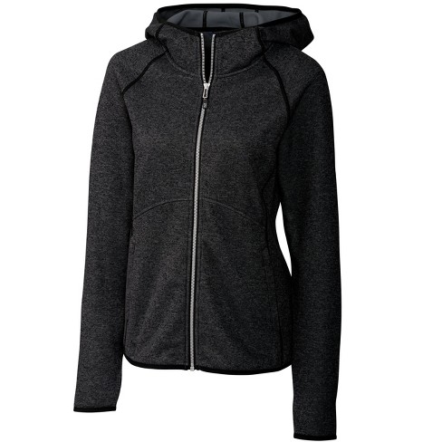 Hybrid zip-up hoodie with quilted back