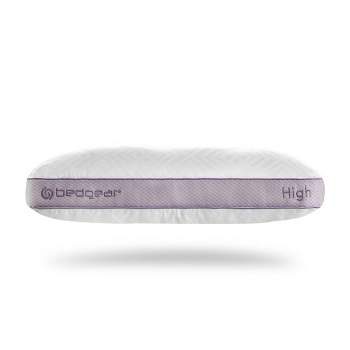 Bedgear High Bed Pillow For Back and Stomach Sleepers Breathable Hypoallergenic Cover