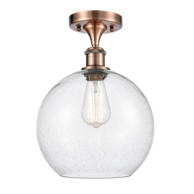 Athens - 1 Light Semi-Flush Mount In Industrial Style-15 Inches Tall and 10 Inches Wide