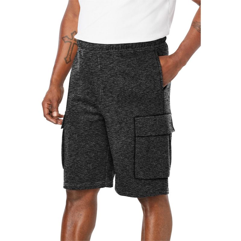 KingSize Men's Big & Tall Fleece 10" Cargo Shorts, 1 of 2