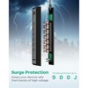 Itopfox 2 Pack Surge Protector Power Strip with 6 Outlets 4 USB Ports 5-Foot Extension Cord Flat Plug 900 Joules 15A Circuit Breaker Wall Mount - 4 of 4
