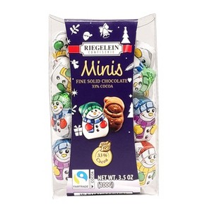 Riegelein Minis Solid Chocolate Snowman 33% Cocoa Fairtrade 3.5 Oz. (Pack of 2) - 1 of 4