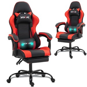 Bosmiller Ergonomic Reclining Gaming Chair with Linkage Armrests & Footrest, Racing Office Chair, PU Leather Computer Desk Chair - 1 of 4