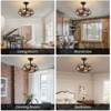 Ludomide Industrial Caged Ceiling Fan with Lights and Remote,  Rustic Fan Chandelier for Kitchen and Living Room Decor - 3 of 4