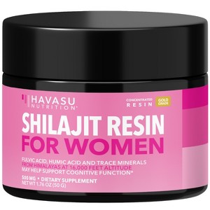 Himalayan Shilajit Resin with Fulvic Acid, Humic Acid & 80+ Trace Minerals for Women, Supports Cognitive & Overall Health, Havasu Nutrition, 100 srv - 1 of 4