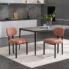 Sapphtopaz Modern Dining Chair Set of 2 Mid-Century Boucle Upholstered Chair with Backrest and Black Metal Leg Chairs for Dining Room, Kitchen - 3 of 4