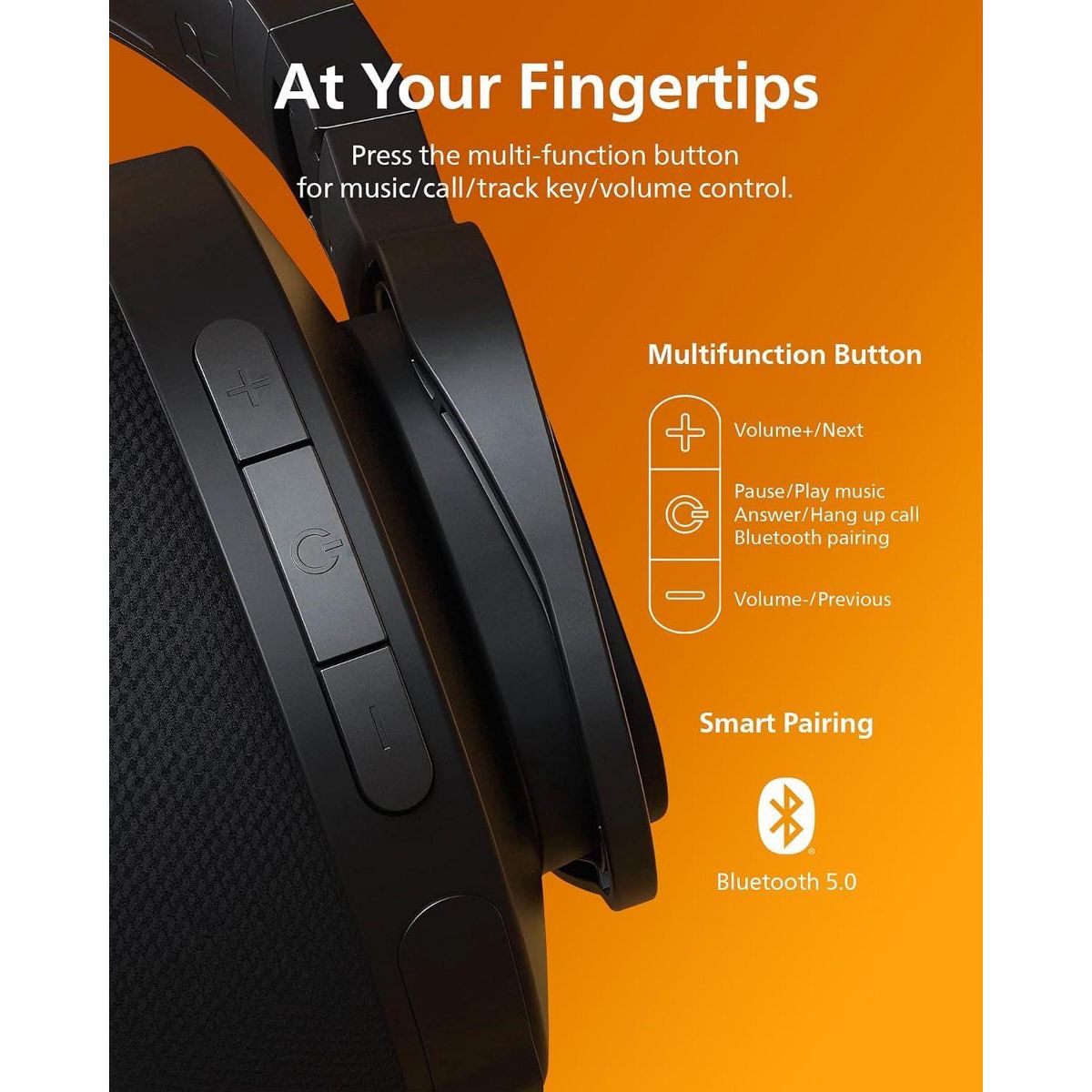 PHILIPS A4216 Wireless Over-Ear Bluetooth Headphones – Powerful Bass, 40mm Drivers, Fast Charging, IP55, Cooling Washable Ear Cups, Black - thumbnail 6
