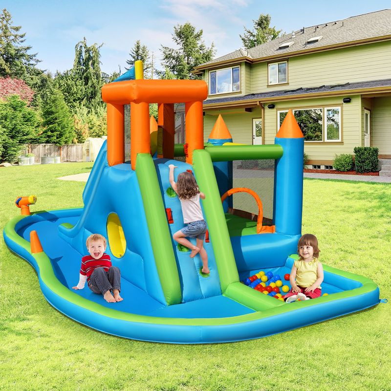 Bountech Inflatable Water Slide Kids Bounce House Splash Pool without Blower, 3 of 11
