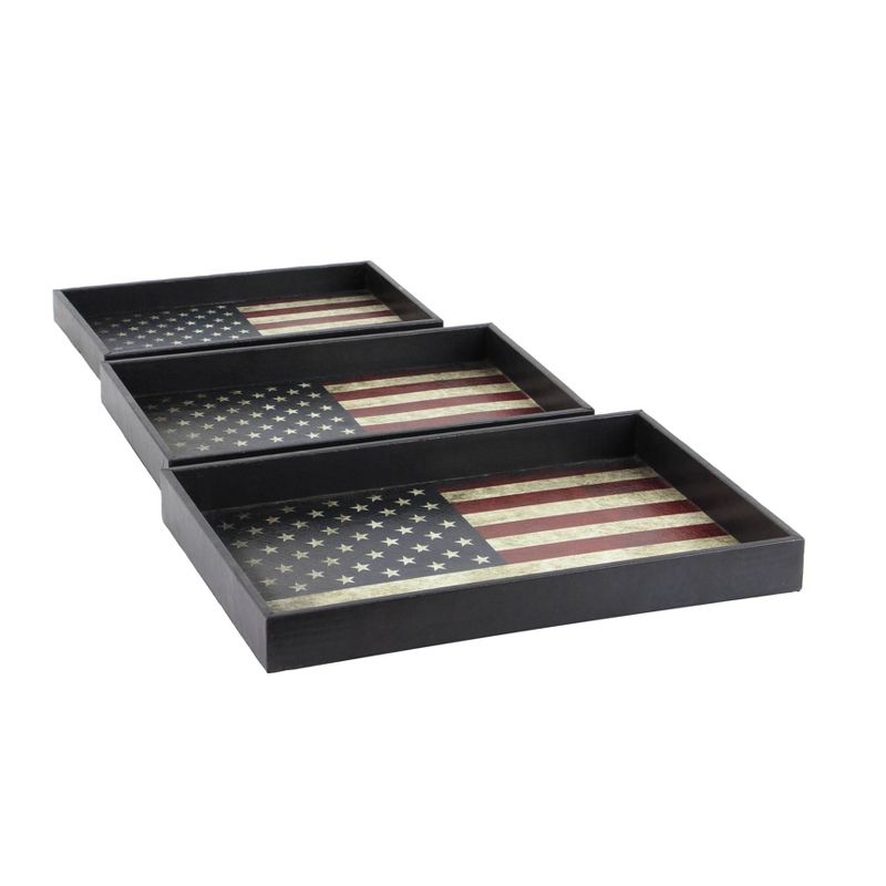 Rustic Elegance American Flag Tray Set Red/White/Blue 3pk - Olivia & May, 6 of 8