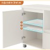 Jojoka Modern Fluted TV Stand for TVs Up to 70", White Wood Media Console with Drawer and 2 Storage Cabinets - 4 of 4