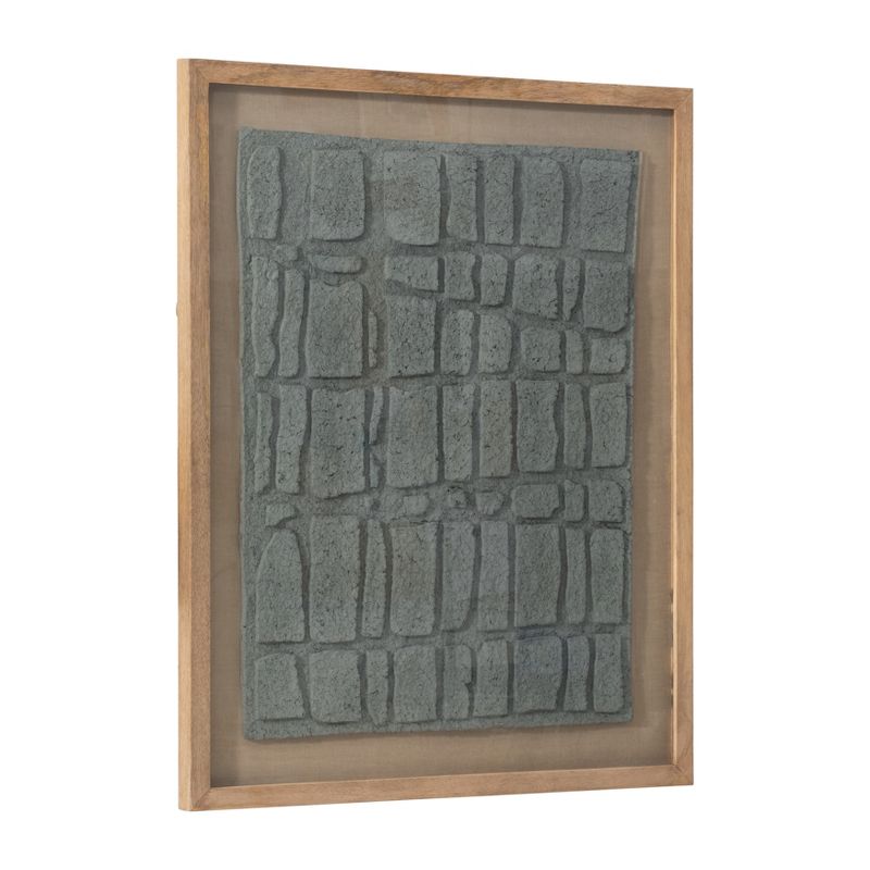 SAGEBROOK HOME 28&#34;x35&#34; Paper Mache Wall Art Framed Glass Dark Gray, 2 of 10