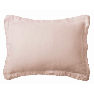 Blush King Size Linen Sham with Flange
