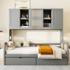 TIRAMISUBEST Twin/Full Size Daybed With 2 Storage Drawers and All-in-One Cabinet, Wooden Daybed Frame Sofa Bed with Storage Shelves and Slats Support - 2 of 4