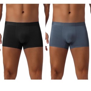 INSPIRE CHIC Men's 2 Pack Underwear Soft Solid Color Regular Fit Boxer Briefs - 1 of 4