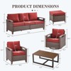 Belord 8PCS Patio Furniture Set - All Weather Outdoor Conversation Set Sectional Sofa with Wicker Swivel Rocker Patio Chairs, Comfy Cushions Ottomans - 3 of 4